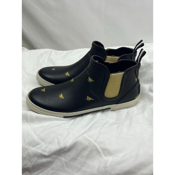 Joules Women’s Size 10 Black Yellow Rain Booties Bumble Bee Print Waterproof - Picture 9 of 9